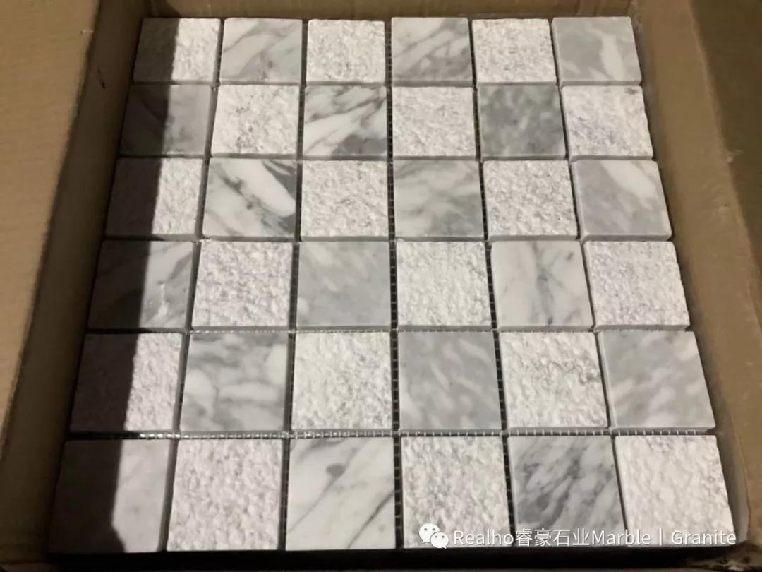 Square Shape White Marble Mosaic Tiles