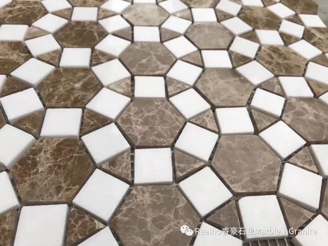 Interlink Style Marble Mosaic Tiles