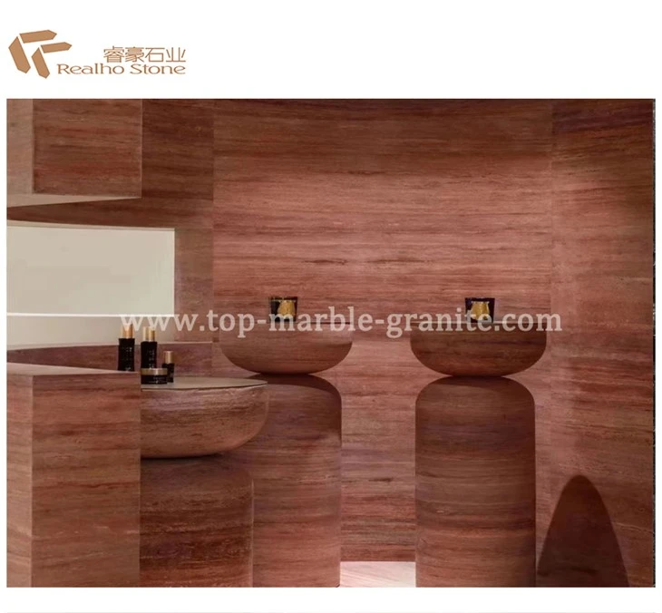Πλακάκια δαπέδου Straight Cut Natural Red Travertine Τιμή