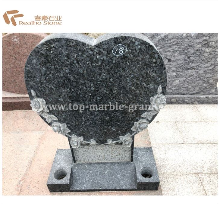 European Tombstone Angel With Heart Design