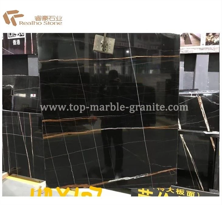black and gold marble floor tiles