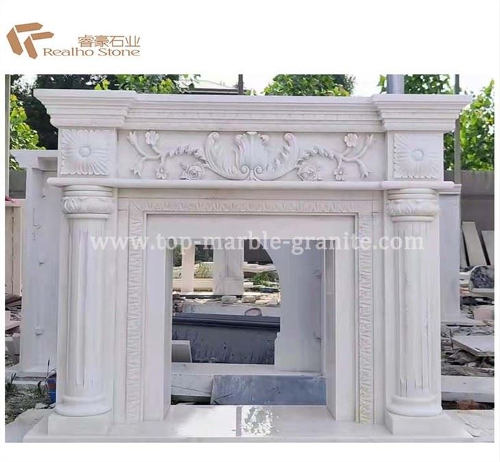 White marble fireplace