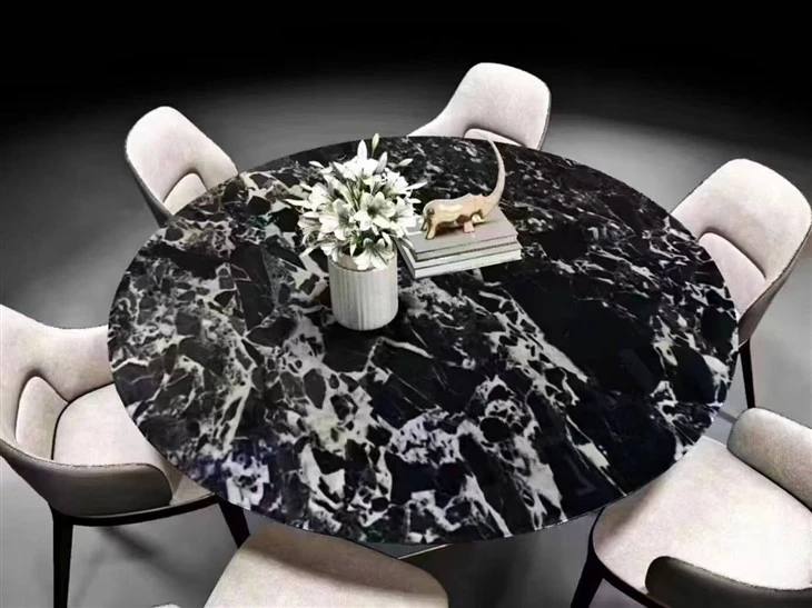 black white marble table
