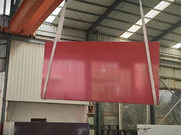 red engineered quartz slabs